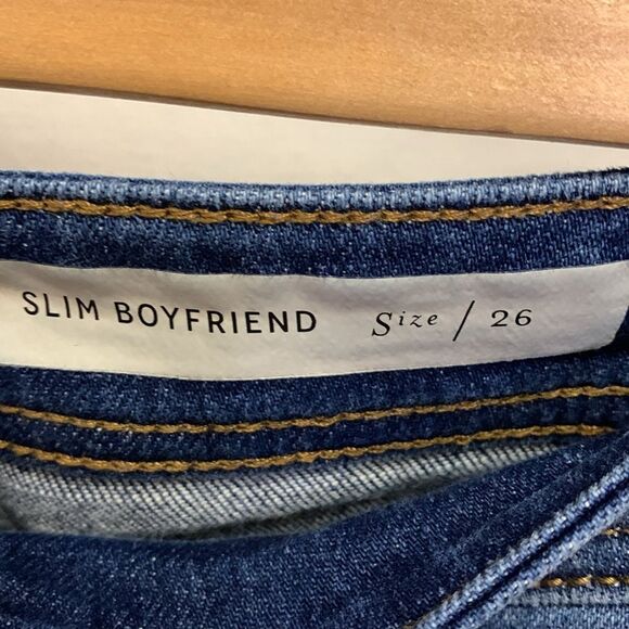 Pilcro Anthropologie High Rise Shibori Tie Dye Cuff Slim Boyfriend Jeans Size 26 - Picture 8 of 16